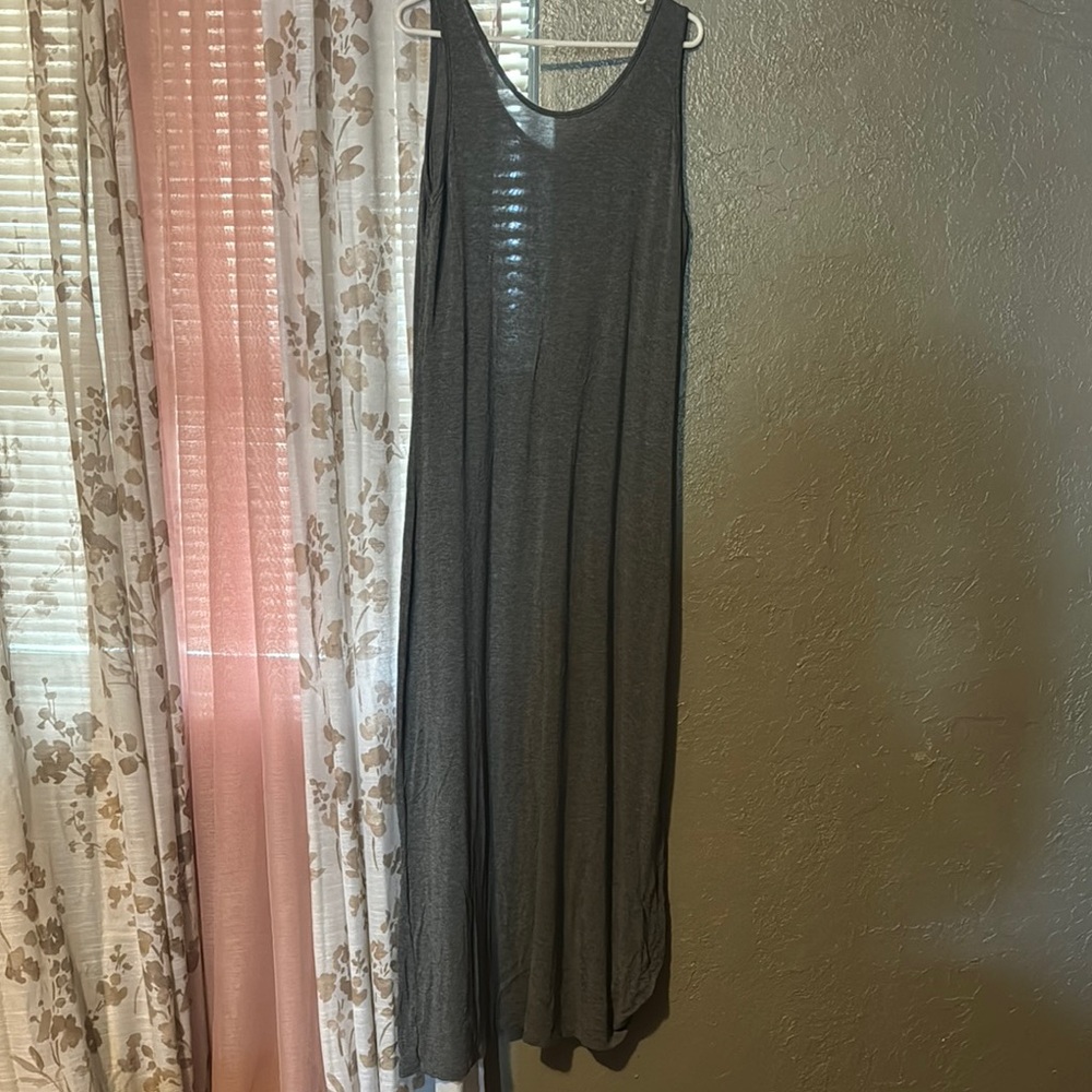 Gray Sleeveless Maxi Dress